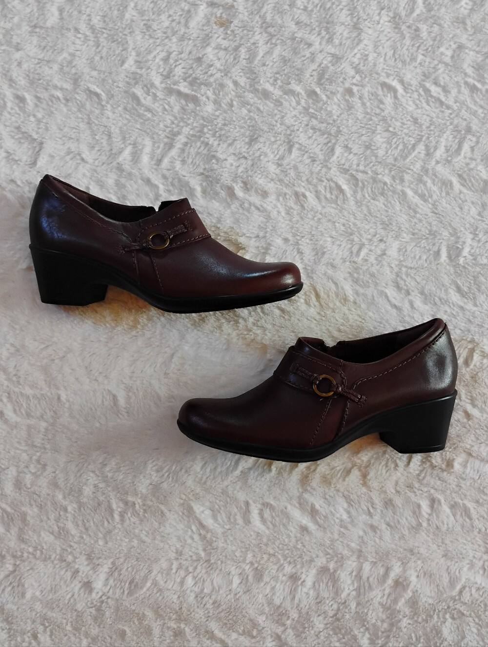 Clarks Collection Genette Curve Leather Side Zip Slip On Shoes